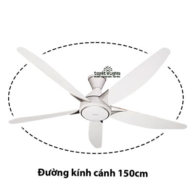 Quạt Trần Panasonic 3 Cánh H-60MZ2 - Màu Trắng, Ti Quạt 45.7cm