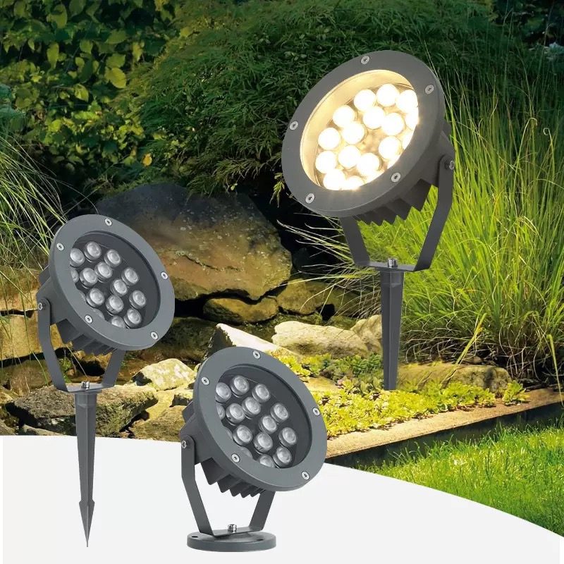 Đèn Chiếu Cây 6W Xám Tròn