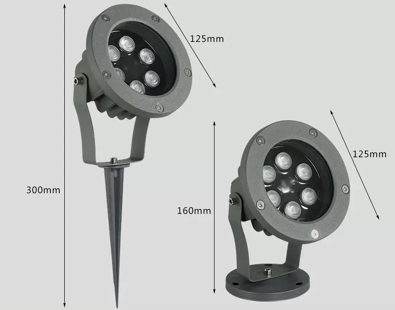 Đèn Chiếu Cây 6W Xám Tròn